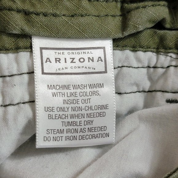 Arizona Jeans Pants Womens 15 Green Capri Stretch Cotton Waist & Leg Drawstrings - Picture 11 of 11